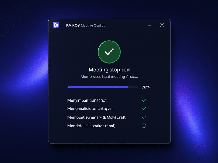 Sesi Kaimo selesai dan output siap disimpan